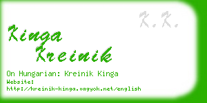 kinga kreinik business card